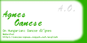 agnes oancse business card